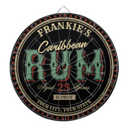 Personlig Karibiska rum Liquor Flaska-etiketten Pu Darttavla