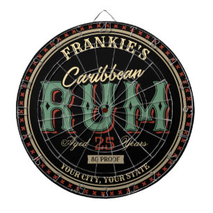Personlig Karibiska rum Liquor Flaska-etiketten Pu Darttavla