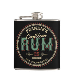 Personlig Karibiska rum Liquor Flaska-etiketten Pu Fickplunta