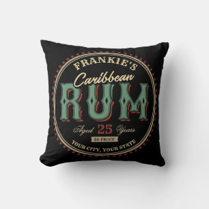 Personlig Karibiska rum Liquor Flaska-etiketten Pu Kudde