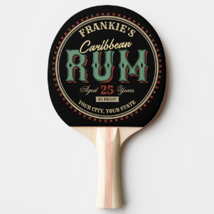 Personlig Karibiska rum Liquor Flaska-etiketten Pu Pingisracket