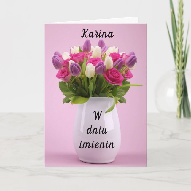 Personlig Karina Polskt namn-kort Helgkort (Framsida)