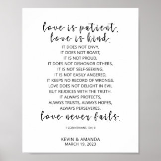 Personlig Kärlek är patient, 1 korintianer 13:4-8 Poster