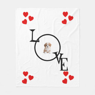 Personlig Kärlek Blanket med foto från Hund Fleecefilt