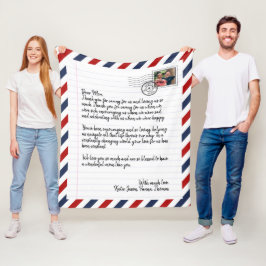 Personlig Kärlek Brev Handskriven fotopatext Fleecefilt