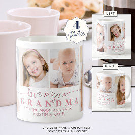 Personlig KÄRLEK DU GRANDMA 4 fotoskript Kaffemugg
