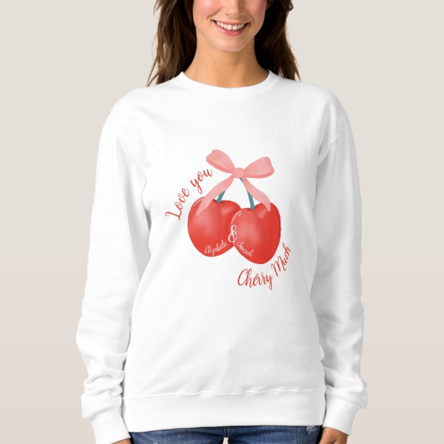 Personlig Kärlek du körsbär, körsbär och båge T Shirt (Framsida)