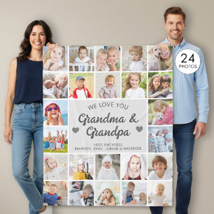 Personlig kärlek du mormor och morfar 24 Foto Fleecefilt