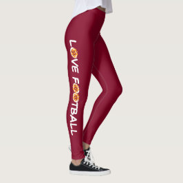 Personlig kärlek fotboll burgunder leggings