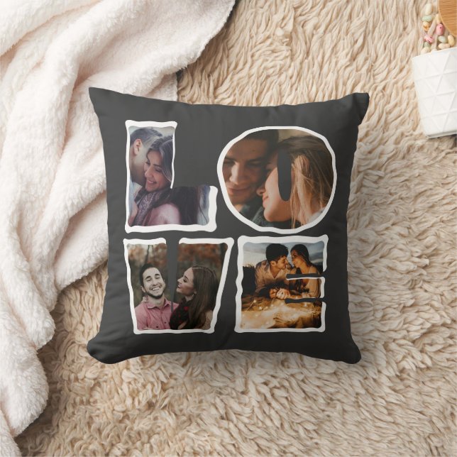 Personlig KÄRLEK Fotokollage Alla hjärtans dag Kudde (Filt)
