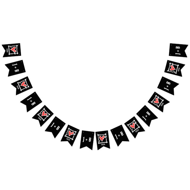 Personlig Kärlek Heart Bröllop Vimplar (Alla)