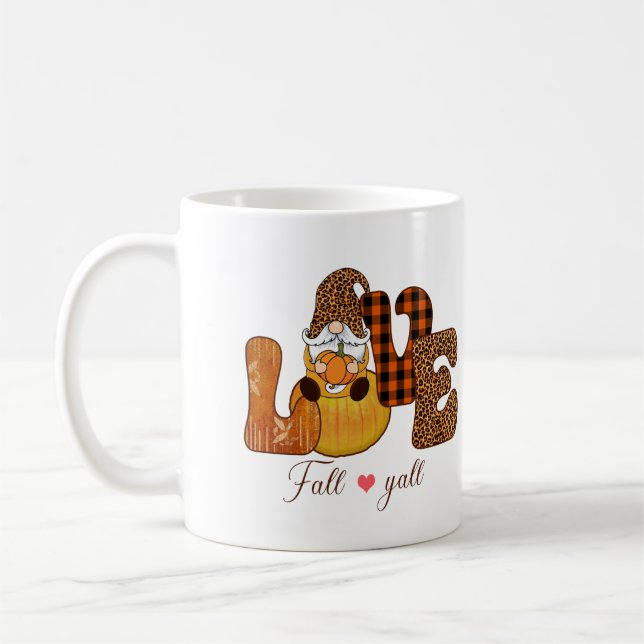 Personlig kärlek höst tomte kaffemugg (Vänster)