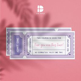 Personlig Kärlek-kuponger - Pastel Lilac Valentine Inbjudningar