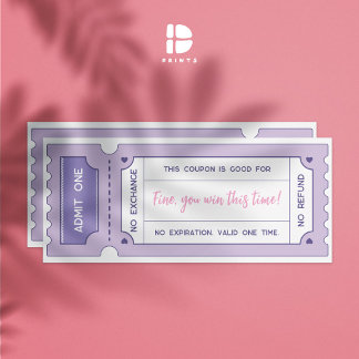 Personlig Kärlek-kuponger - Pastel Lilac Valentine Inbjudningar