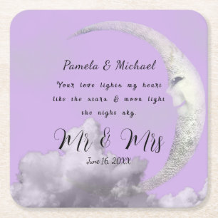 Personlig Kärlek Ljus mitt hjärta Underlägg Papper Kvadrat