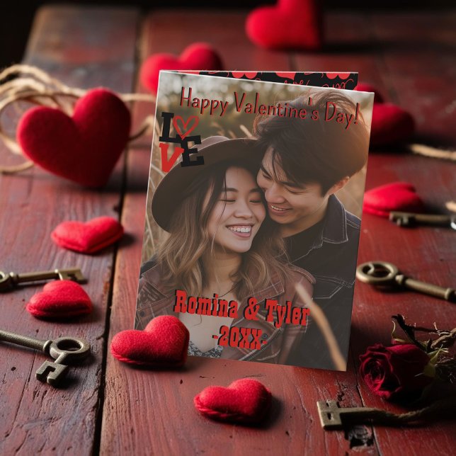 Personlig KÄRLEK med Anpassningsbar Photo & Messag Kort (Personalized LOVE with Custom Photo & Messages Card)