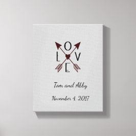 Personlig Kärlek med pilarna Bröllop Canvastryck