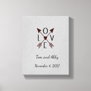 Personlig Kärlek med pilarna Bröllop Canvastryck