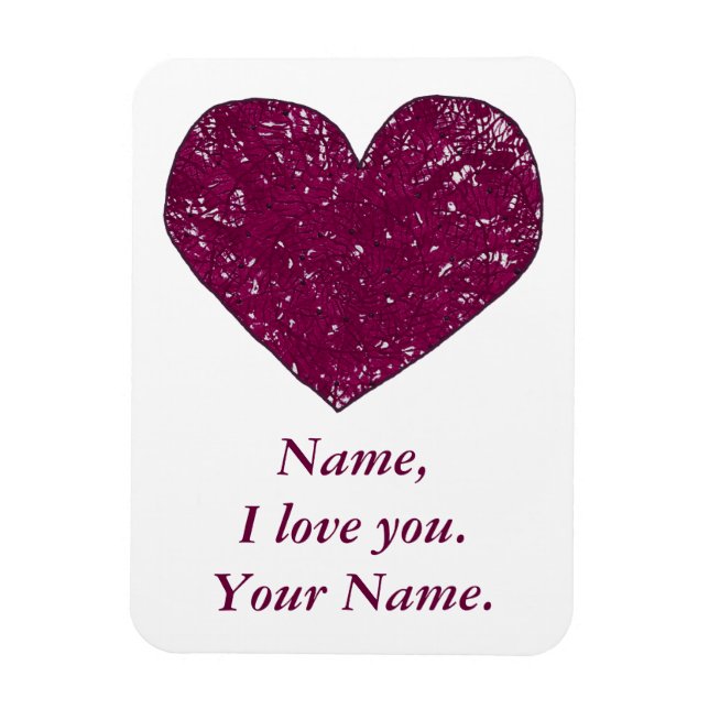 Personlig Kärlek Message Snöre Heart Magnets Magnet (Vertikal)