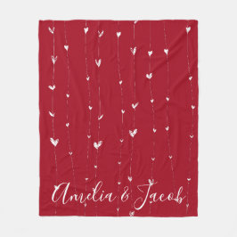 Personlig Kärlek par Namn-hjärtan Blanket Fleecefilt