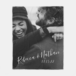 Personlig Kärlek par Photo Bröllop Date Fleecefilt