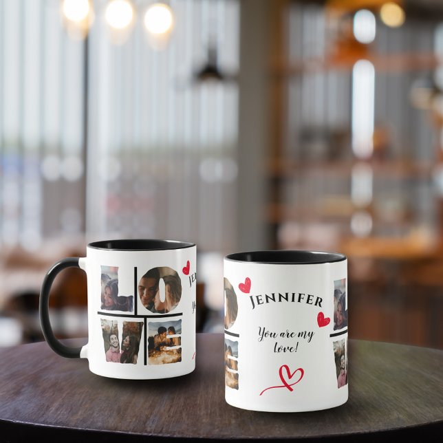 Personlig KÄRLEK Photo Collage I A Modern Stil Mugg (Skapare uppladdad)