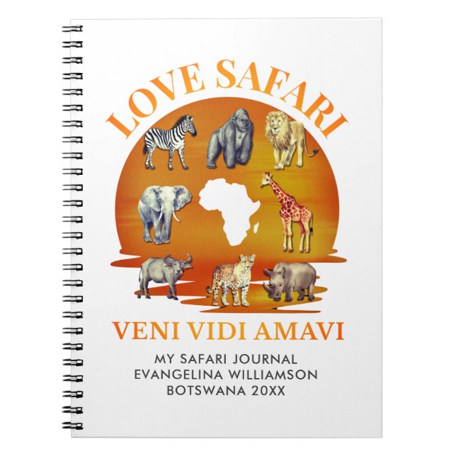 Personlig KÄRLEK SAFARI Souvenir Journal Anteckningsbok (Framsidan)