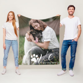 Personlig Kärlek Tass, skriv ut Hund älskare foto Fleecefilt