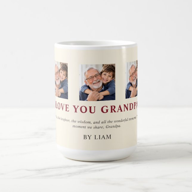 Personlig kärlek till dig farfar kaffemugg (Center)