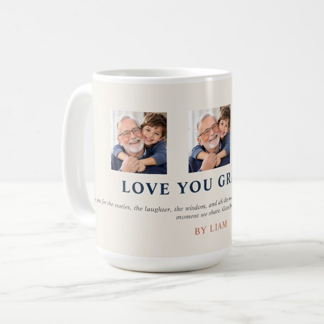 Personlig kärlek till dig farfar kaffemugg (Framsida vänster)
