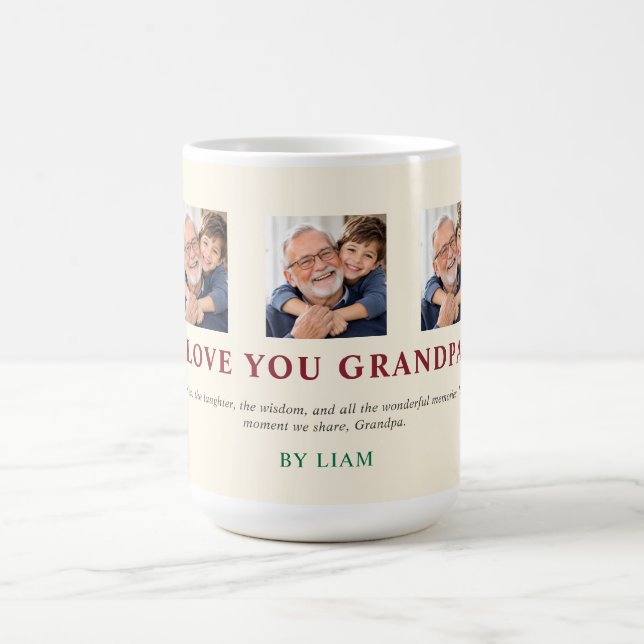 Personlig kärlek till dig farfar kaffemugg (Center)
