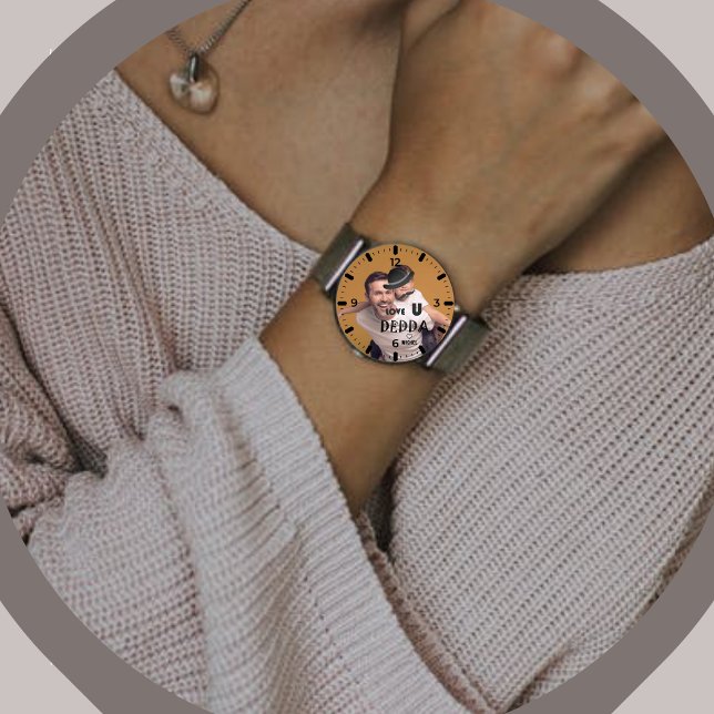 Personlig "Kärlek You Dedda" Photo Elegant Armbandsur (Skapare uppladdad)