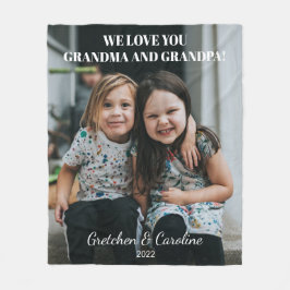 Personlig Kärlek You Grandma och Grandpa Photo  Fleecefilt
