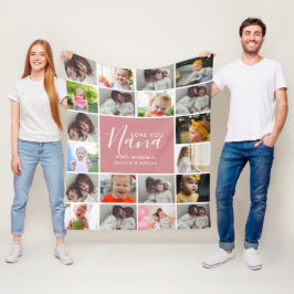 Personlig Kärlek You Nana 20-Photo Collage Fleecefilt