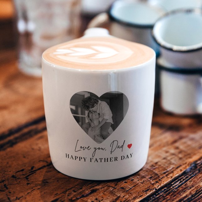 Personlig Kärlek You Pappa | Heart Photo Gift Espressomugg (Skapare uppladdad)
