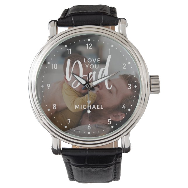 Personlig "Kärlek you Pappa" Photo Watch Armbandsur (Framsida)