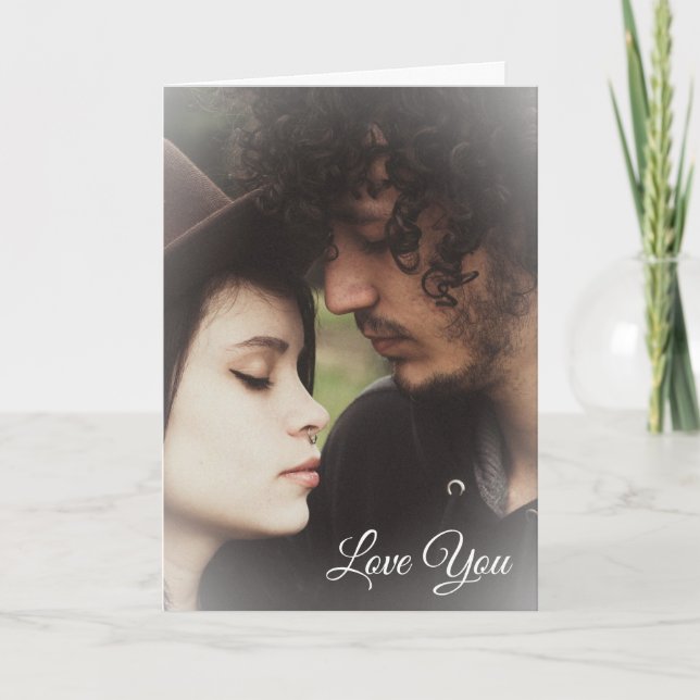 Personlig kärleksbild till valentinekort för par kort (Framsida)