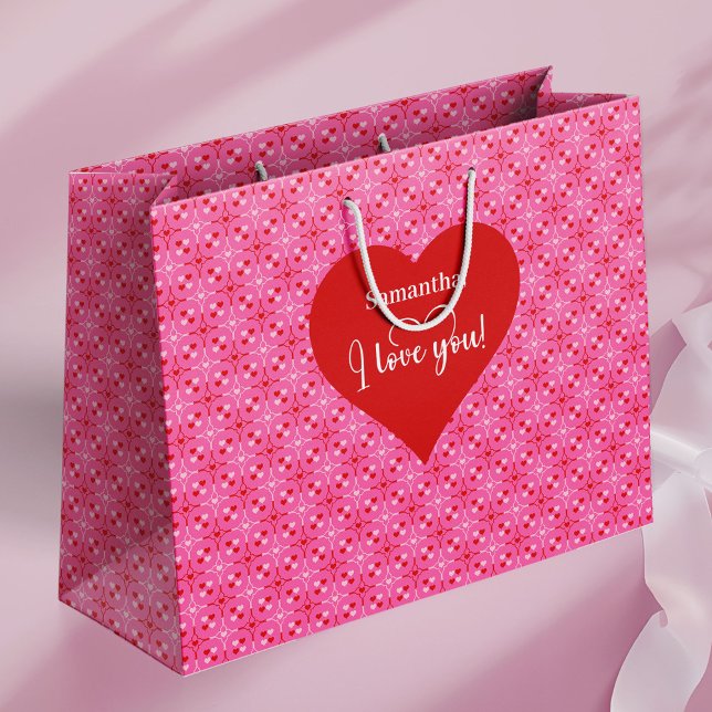 Personlig kärlekspresentpåse med jag älskar dig-me (Personalized Love Gift Bag With I Love You Message)