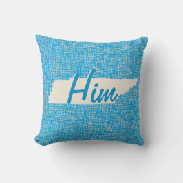 Personlig Karta i Tennessee Blue Pillow Kudde