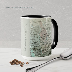 Personlig karta över New Hampshire   Kustom NH-mug Mugg