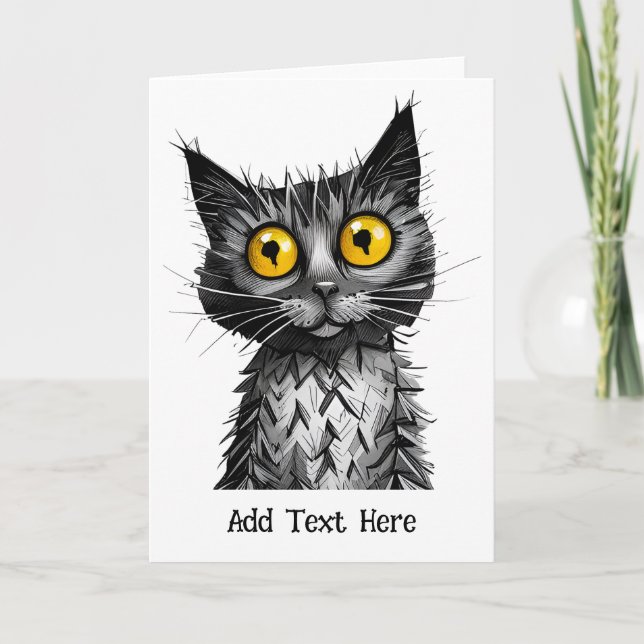 Personlig Kat-hälsningskort Helgkort (Framsida)