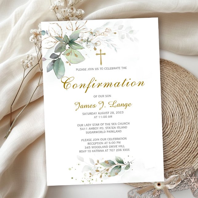Personlig katolskt konfirmation inbjudningar (Skapare uppladdad)