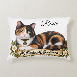 Personlig Katt av Brokig Ull Min Bästa Vän Knuffa Prydnadskudde