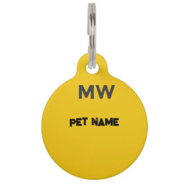 Personlig katt-ID-märkning med MW-monogram | Säk Djurbricka