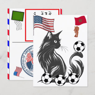 Personlig katt Marocko fotboll fjärde juli Helg Vykort