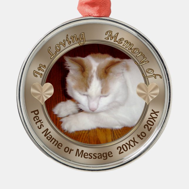 Personlig Katt Ornament DITT FOTO och din text (Framsidan)