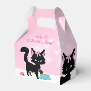 Personlig Katt Rosa och vit kattfödelsedag Presentaskar