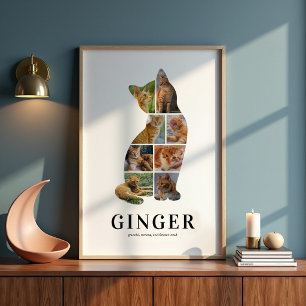Personlig Katt Siluett Fotokollageaffisch Poster