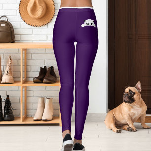 Personlig kattdjurspresent i lila och vit randig d leggings
