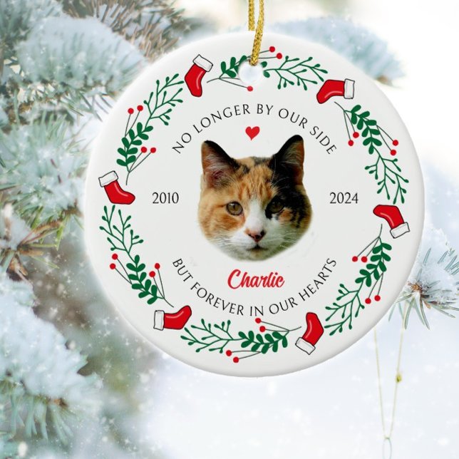 Personlig Kattens minnesjul Julgransprydnad Keramik (Skapare uppladdad)